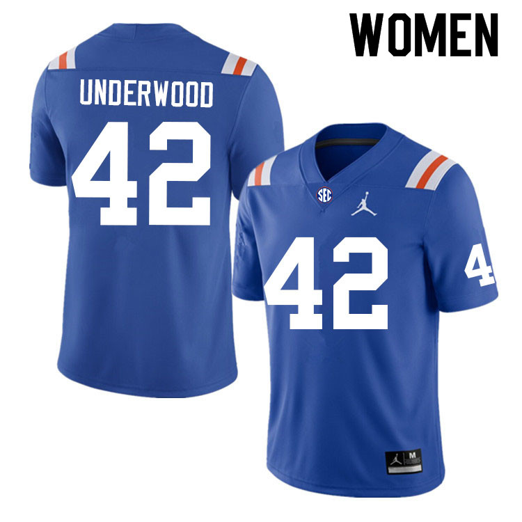 Women #42 Rocco Underwood Florida Gators College Football Jerseys Sale-Throwback - Click Image to Close